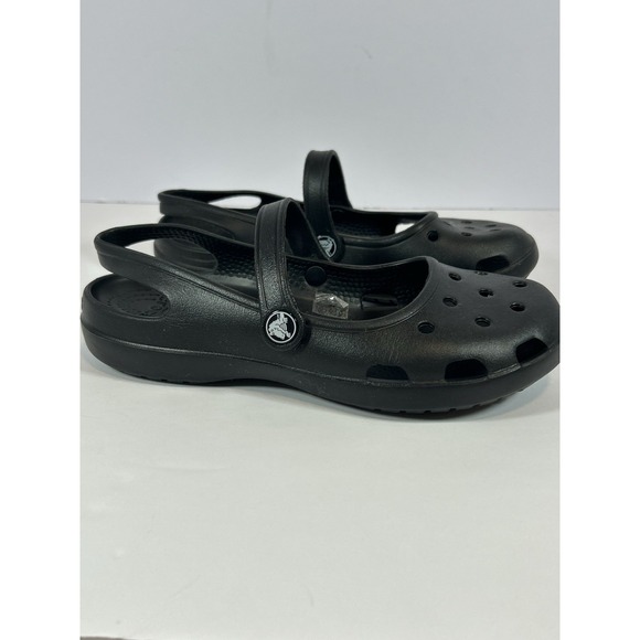 CROCS Shoes - Crocs Karin Mary Jane Slingback Slip-On Comfort Shoes Black Women's Size 8W